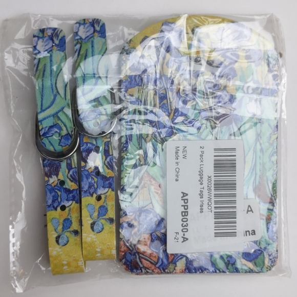 Luggage Tags - Iris Print (x2) - Picture 2 of 2